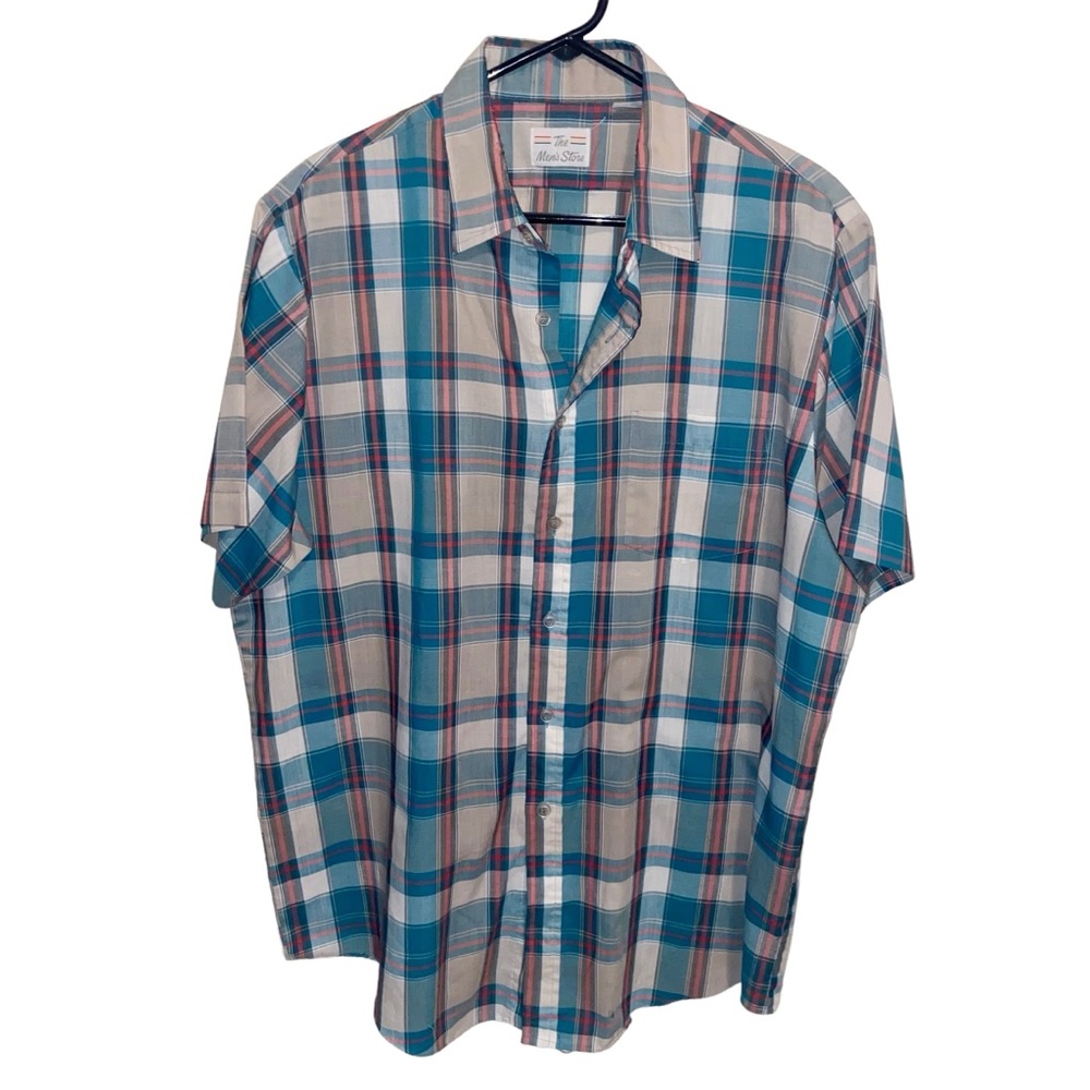 Vintage Sears The Mens Store Shirt Mens Large Plaid Camp Pocket Retro Hipster